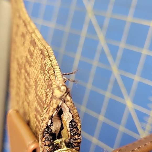 Juicy Couture Brown Monogram Envelope Clutch 10" x 5.5" Like New - Picture 15 of 16